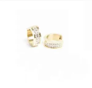 1046-0070 Earring - Steel Gold - Crystal*