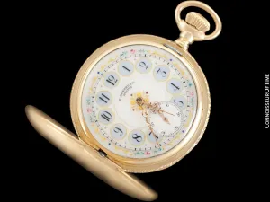 1870's E. Howard & Co. Antique 16 Size L Pocket Watch with Exceptional Fancy Dial - 14K Gold