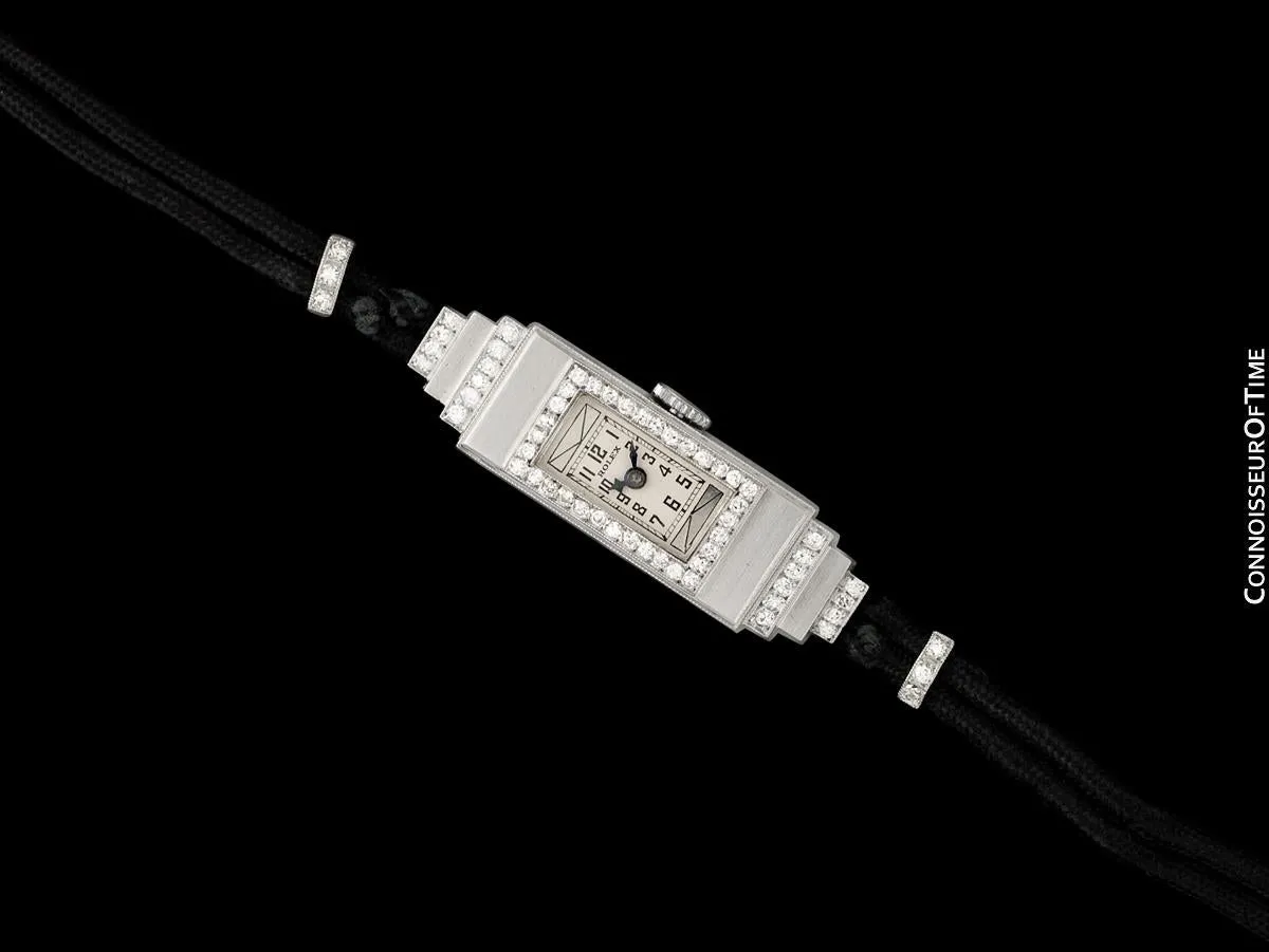 1920's Rolex Exquisite Ladies Vintage Art Deco Watch - Platinum & Diamonds