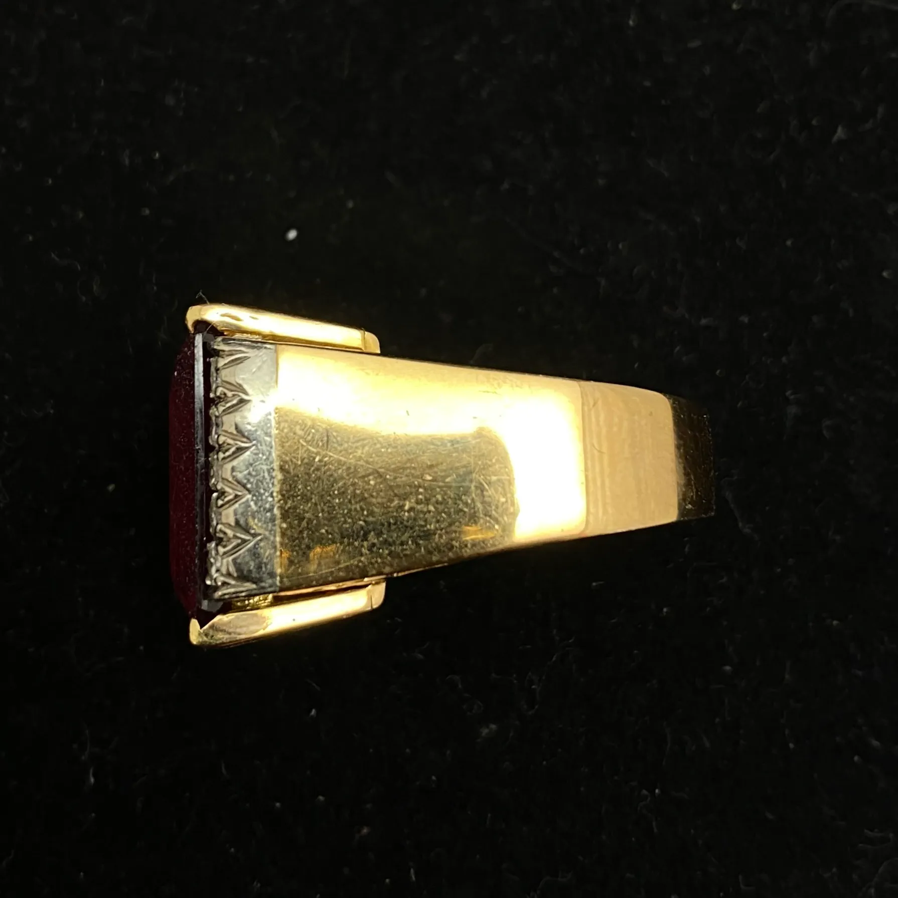 1930's Antique Designer Solid Rose Gold Ring w/  15Ct. Ruby & 10 Diamonds! - $30K Appraisal Value w/ CoA!