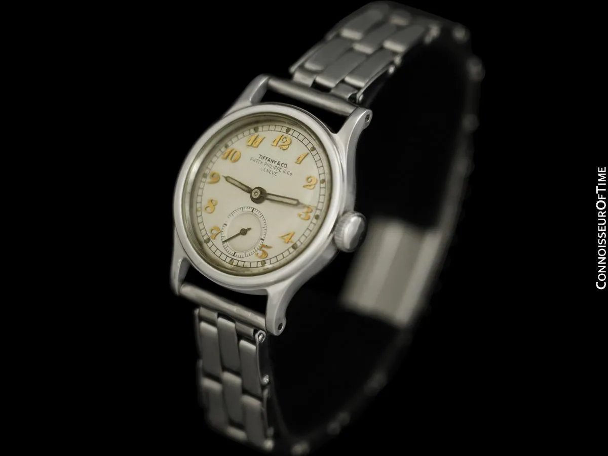 1943 Patek Philippe Vintage Calatrava Ref. 438 Mens Watch with Tiffany Breguet Dial - Stainless Steel