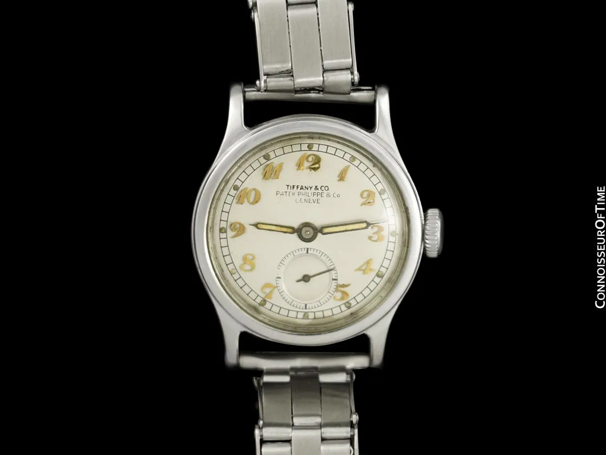 1943 Patek Philippe Vintage Calatrava Ref. 438 Mens Watch with Tiffany Breguet Dial - Stainless Steel
