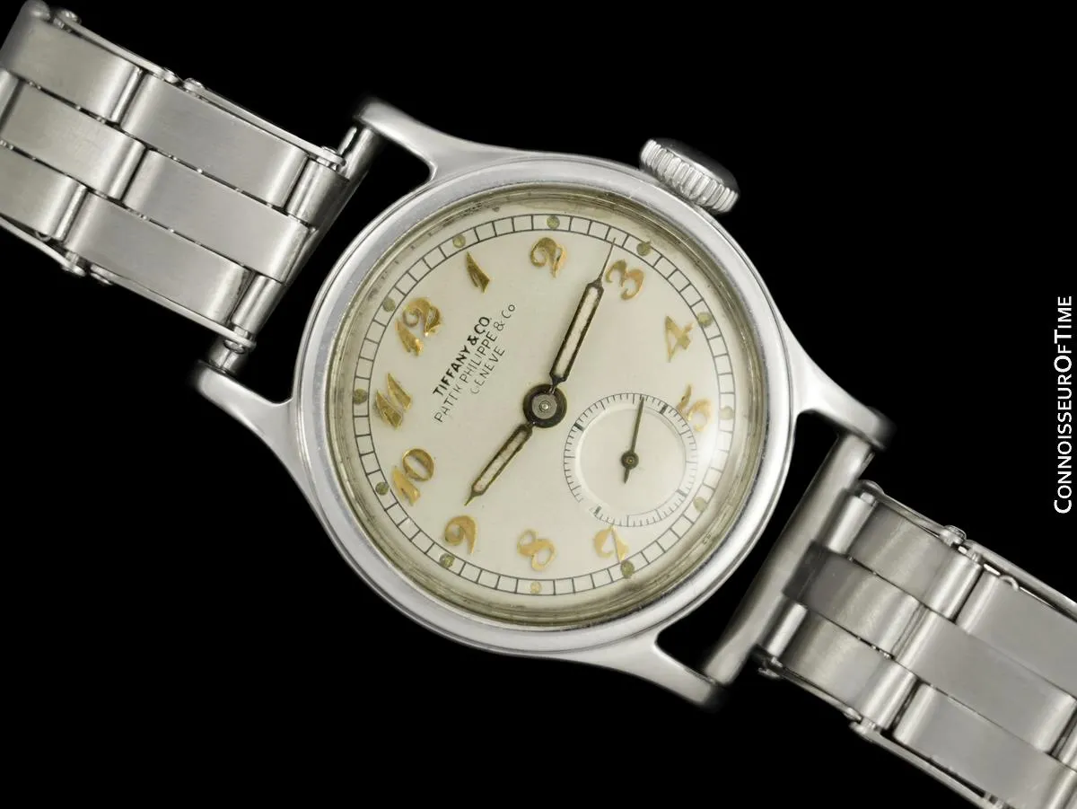 1943 Patek Philippe Vintage Calatrava Ref. 438 Mens Watch with Tiffany Breguet Dial - Stainless Steel