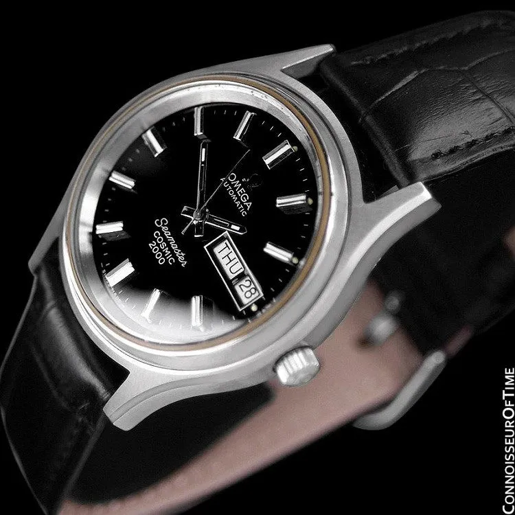 1970's Omega Seamaster Cosmic 2000 Vintage Mens Dive Watch, Automatic, Day Date - Stainless Steel