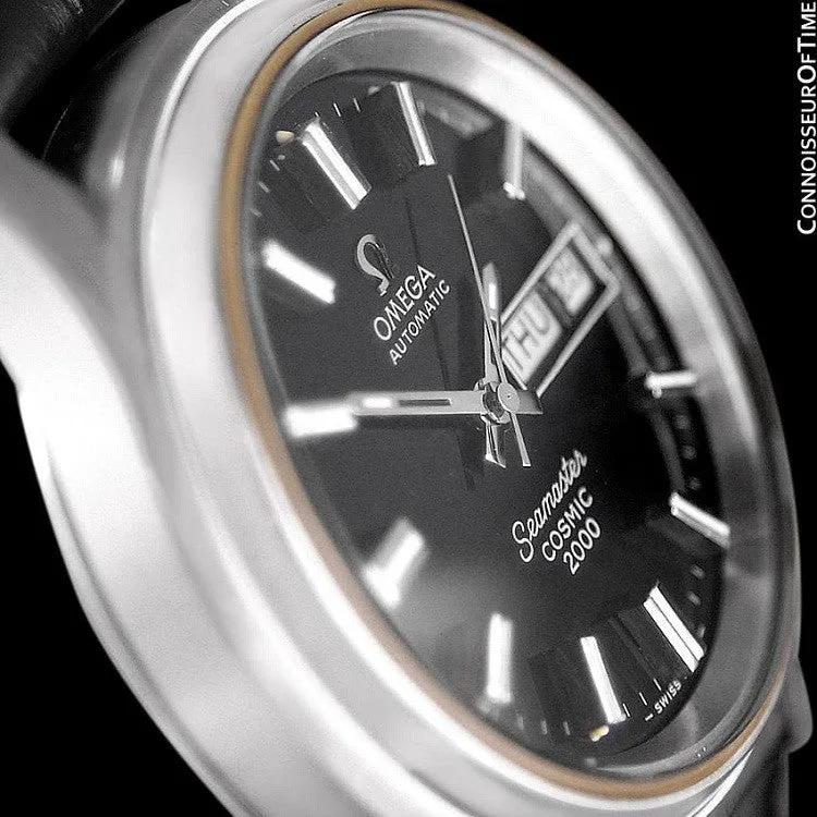 1970's Omega Seamaster Cosmic 2000 Vintage Mens Dive Watch, Automatic, Day Date - Stainless Steel