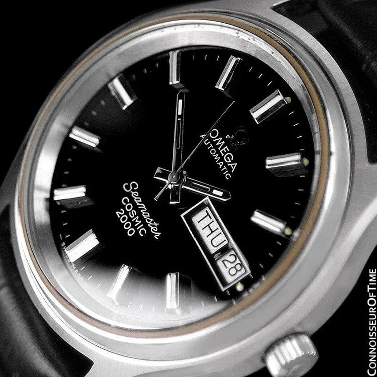 1970's Omega Seamaster Cosmic 2000 Vintage Mens Dive Watch, Automatic, Day Date - Stainless Steel
