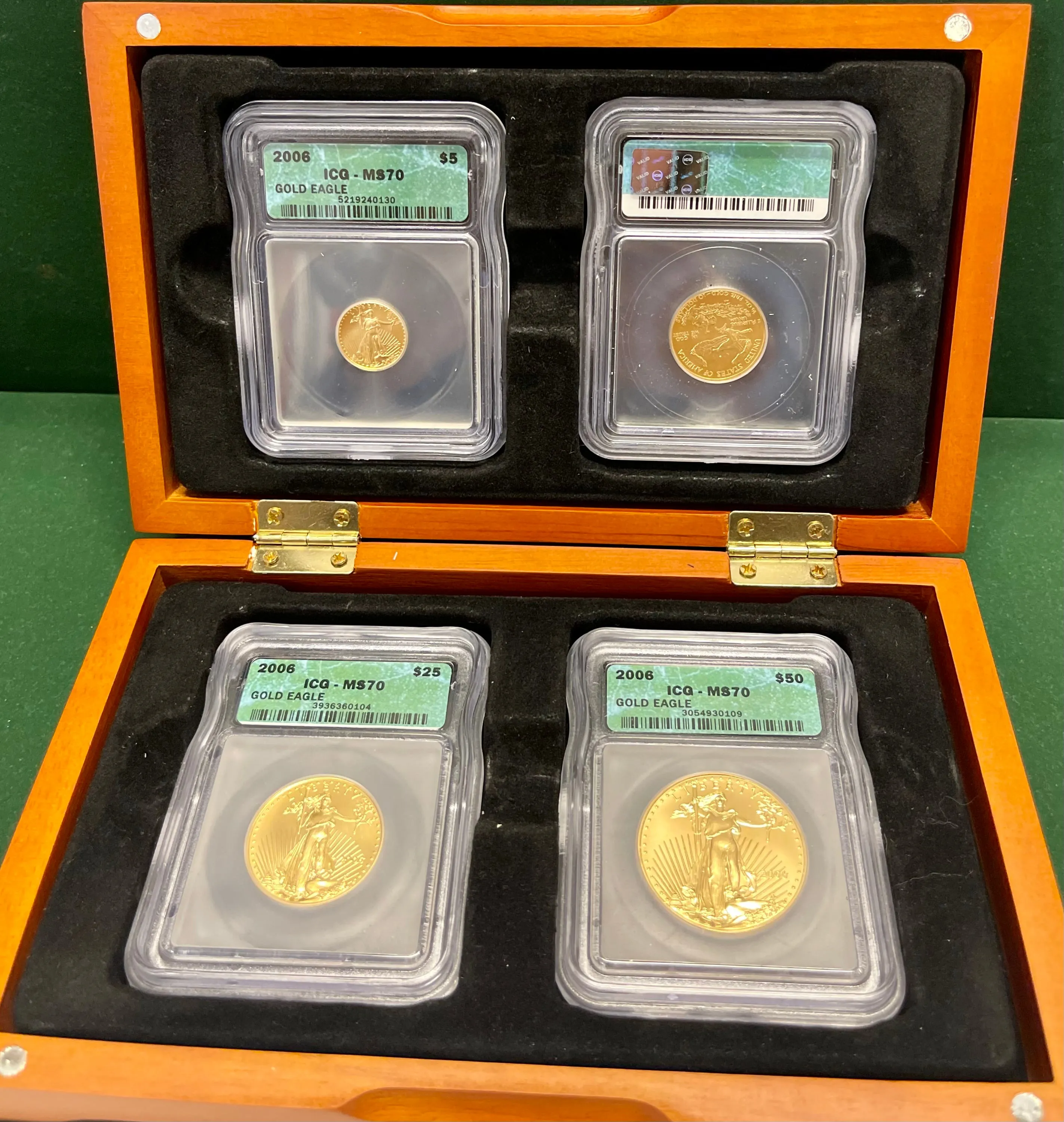 2006 ICG-MS70 4 GOLD EAGLE SET - $12K APR w/ COA