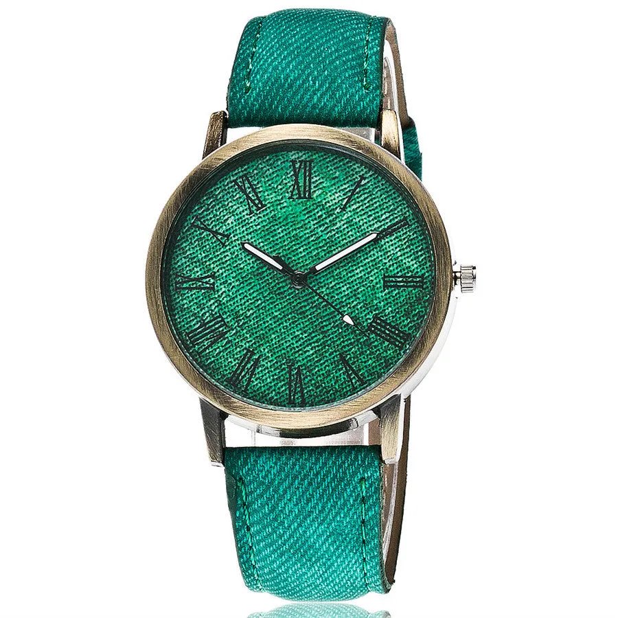 2017 New Fashion Jeans Casual Women Wristwatch Leather Strap Bracelet Watches Relogio Feminino 1507