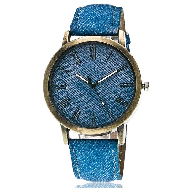 2017 New Fashion Jeans Casual Women Wristwatch Leather Strap Bracelet Watches Relogio Feminino 1507