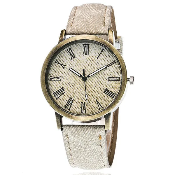 2017 New Fashion Jeans Casual Women Wristwatch Leather Strap Bracelet Watches Relogio Feminino 1507