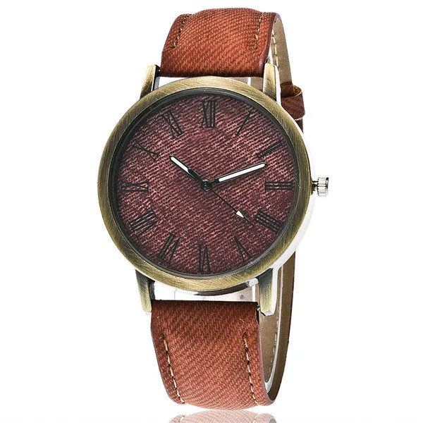 2017 New Fashion Jeans Casual Women Wristwatch Leather Strap Bracelet Watches Relogio Feminino 1507