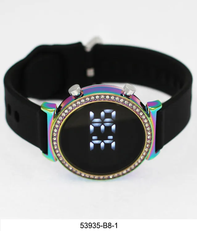 5393 - B8 - Boxed Montres Carlo LED Silicone Band Watch