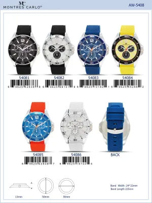 5408-Montres Carlo Silicone Band Watch