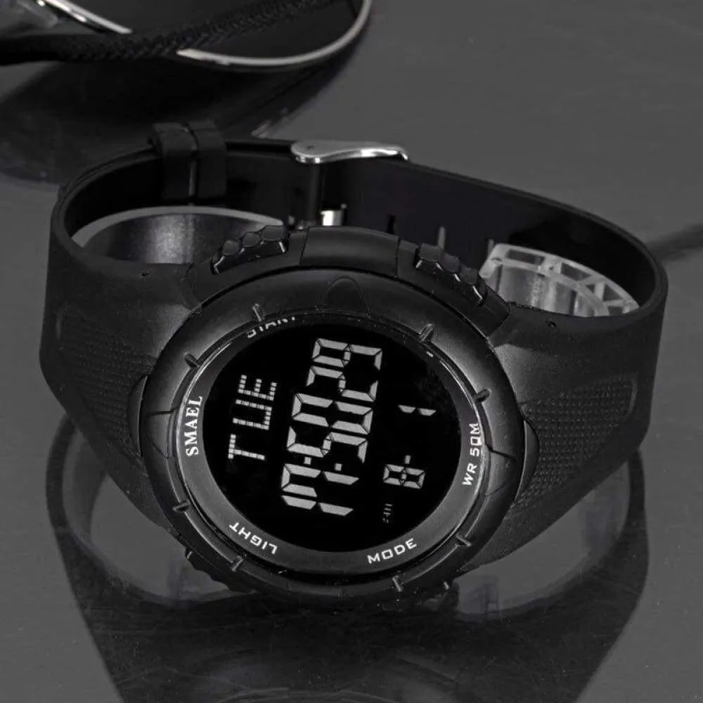 6 in 1 Men's 50m Waterproof Led Digital Wrist Watch Bracelet