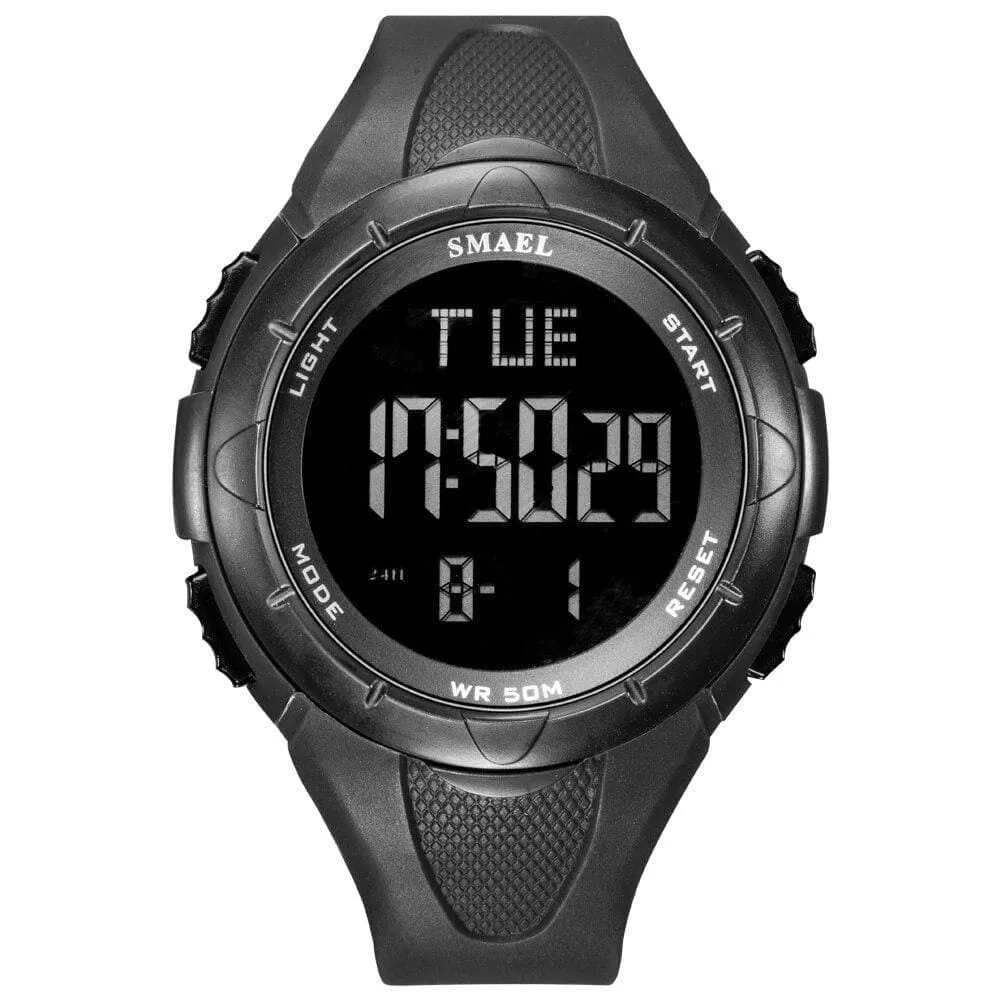 6 in 1 Men's 50m Waterproof Led Digital Wrist Watch Bracelet