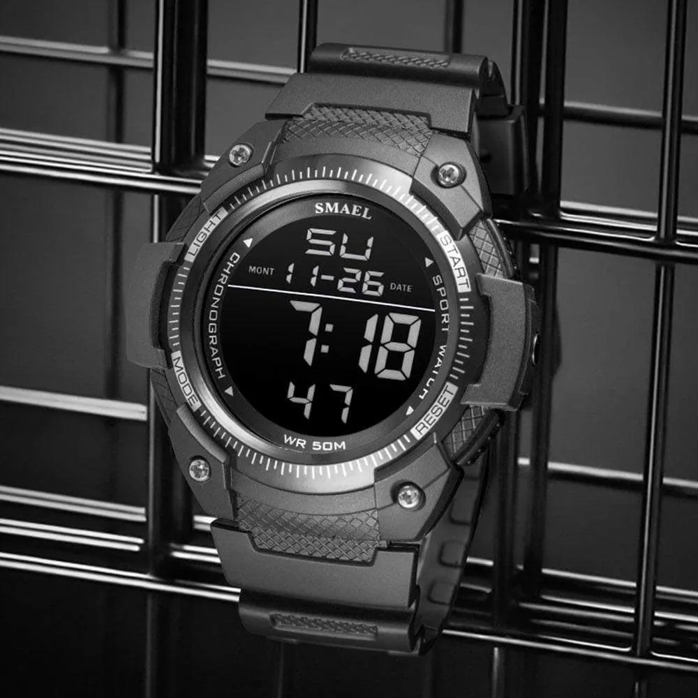 8 in 1 Waterproof Mens Led Digital Wrist Watch