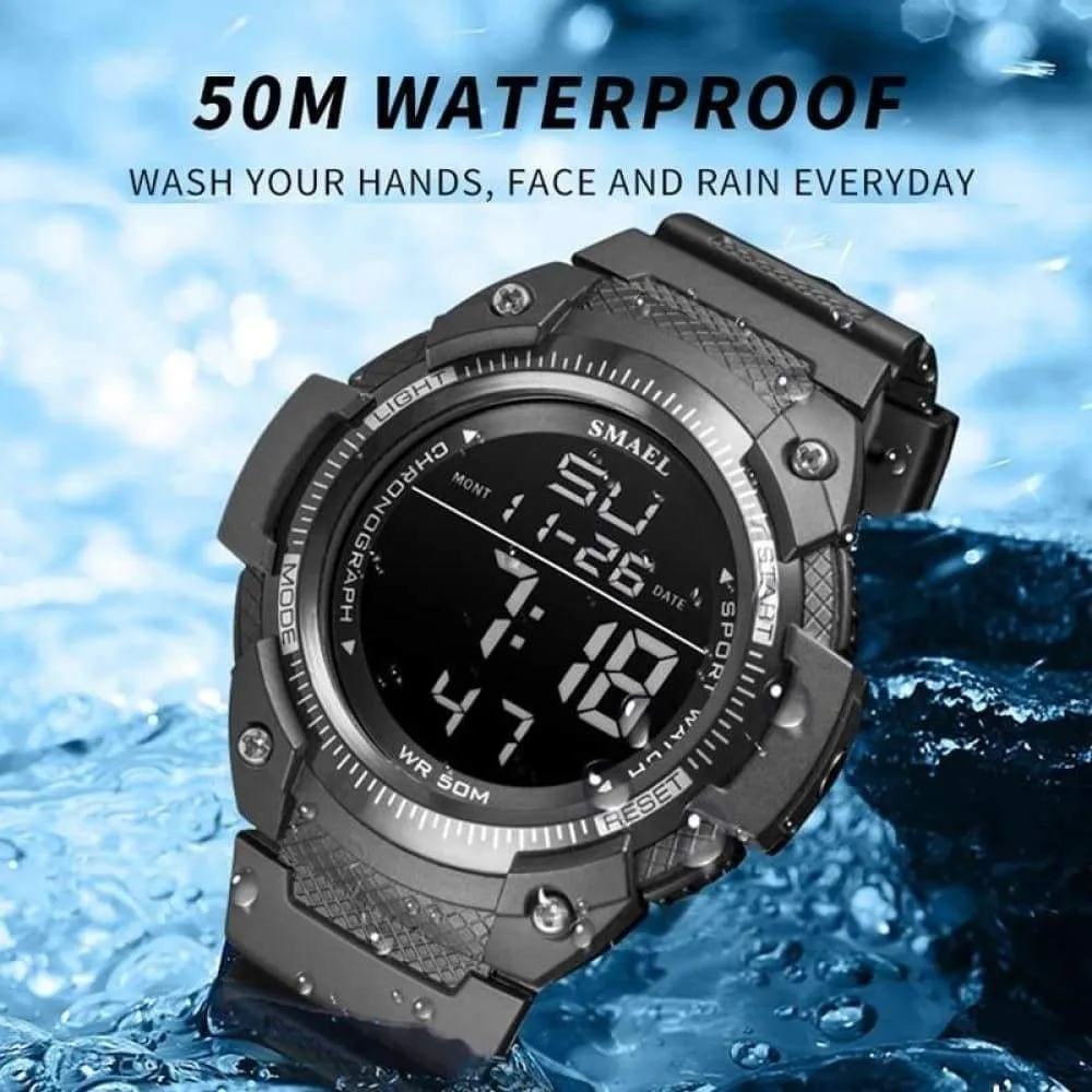 8 in 1 Waterproof Mens Led Digital Wrist Watch
