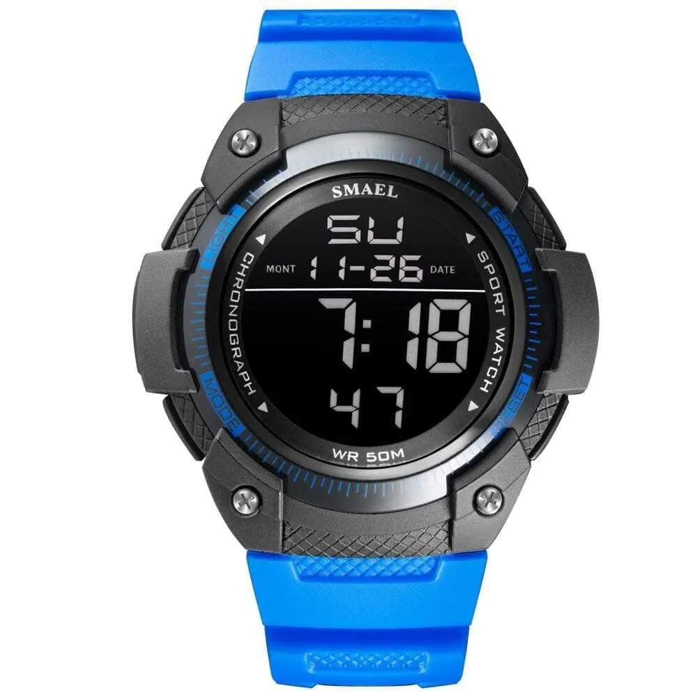 8 in 1 Waterproof Mens Led Digital Wrist Watch