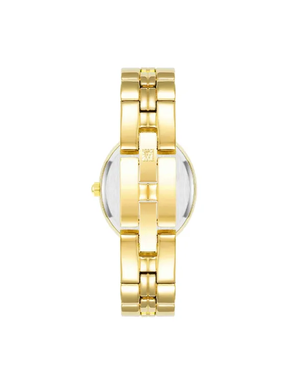 Anne Klein Minimalist Oval Case Gold Watch
