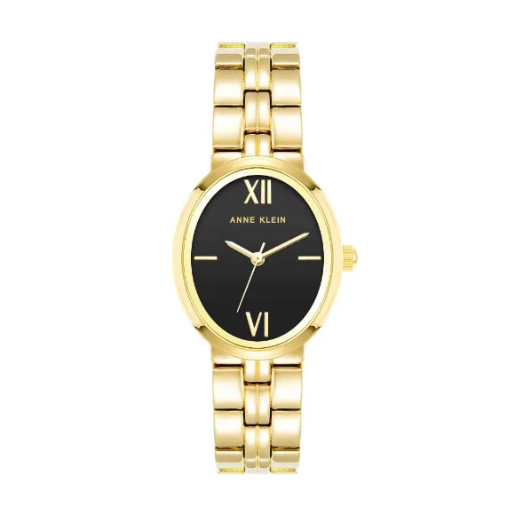 Anne Klein Minimalist Oval Case Gold Watch