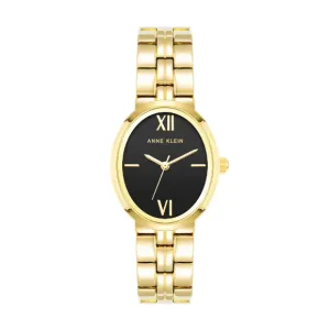 Anne Klein Minimalist Oval Case Gold Watch