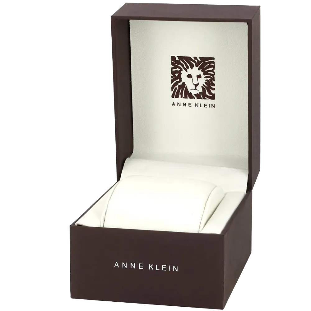 Anne Klein Women's AK 1010RGLP Rose Gold Tone Watch with Swarovski Crystals and Leather Band