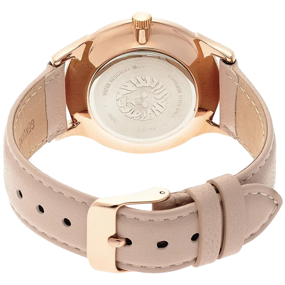 Anne Klein Women's AK 1010RGLP Rose Gold Tone Watch with Swarovski Crystals and Leather Band