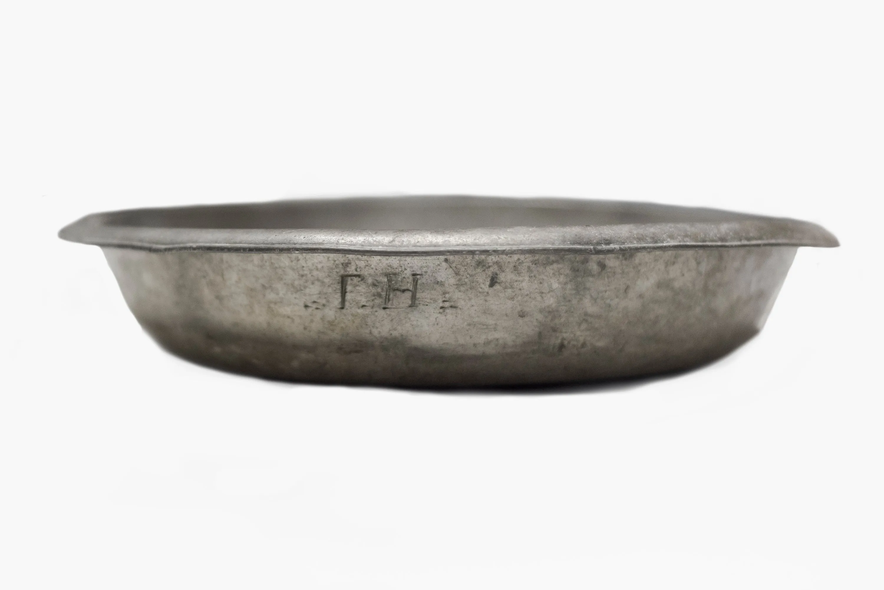 ANTIQUE 1808 Hand Forged Pewter English Charger with Ownership Marks - $6K Appraisal Value w/ CoA!  
