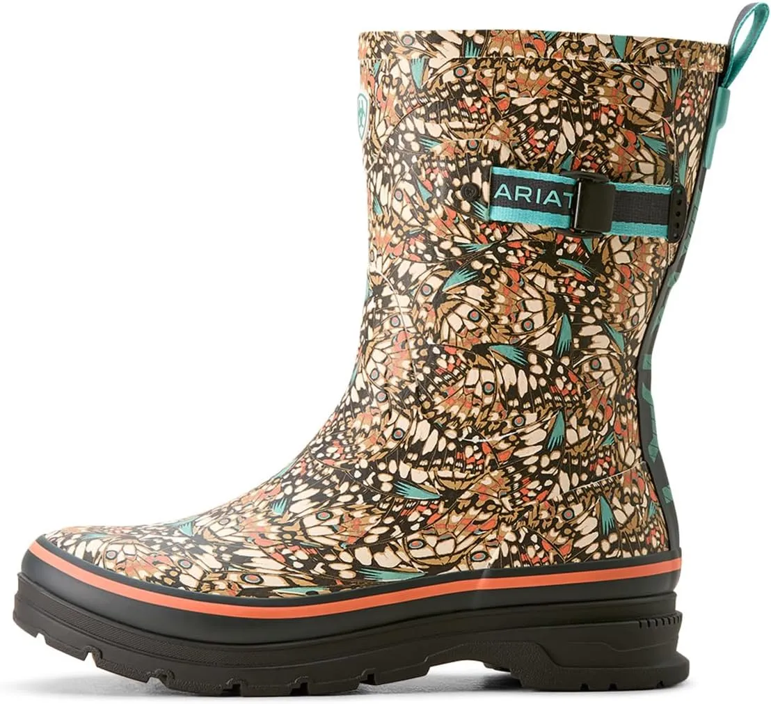 ARIAT Womens Kelmarsh Mid Butterfly Graphic Rain Casual Boots Mid Calf Low Heel 1-2" - Multi