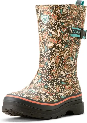 ARIAT Womens Kelmarsh Mid Butterfly Graphic Rain Casual Boots Mid Calf Low Heel 1-2" - Multi