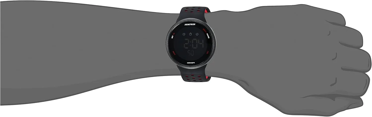 Armitron Sport Unisex Digital Chronograph Silicone Strap Watch, 40/8423