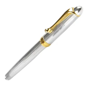 Aurora 88 Rollerball Pen - Pure Sterling Silver Gold Trim 925