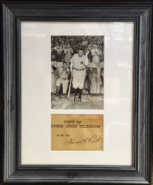 Babe Ruth NY Yankees 1939 Signed Western Union Telegram Autograph - $20K APR CoA