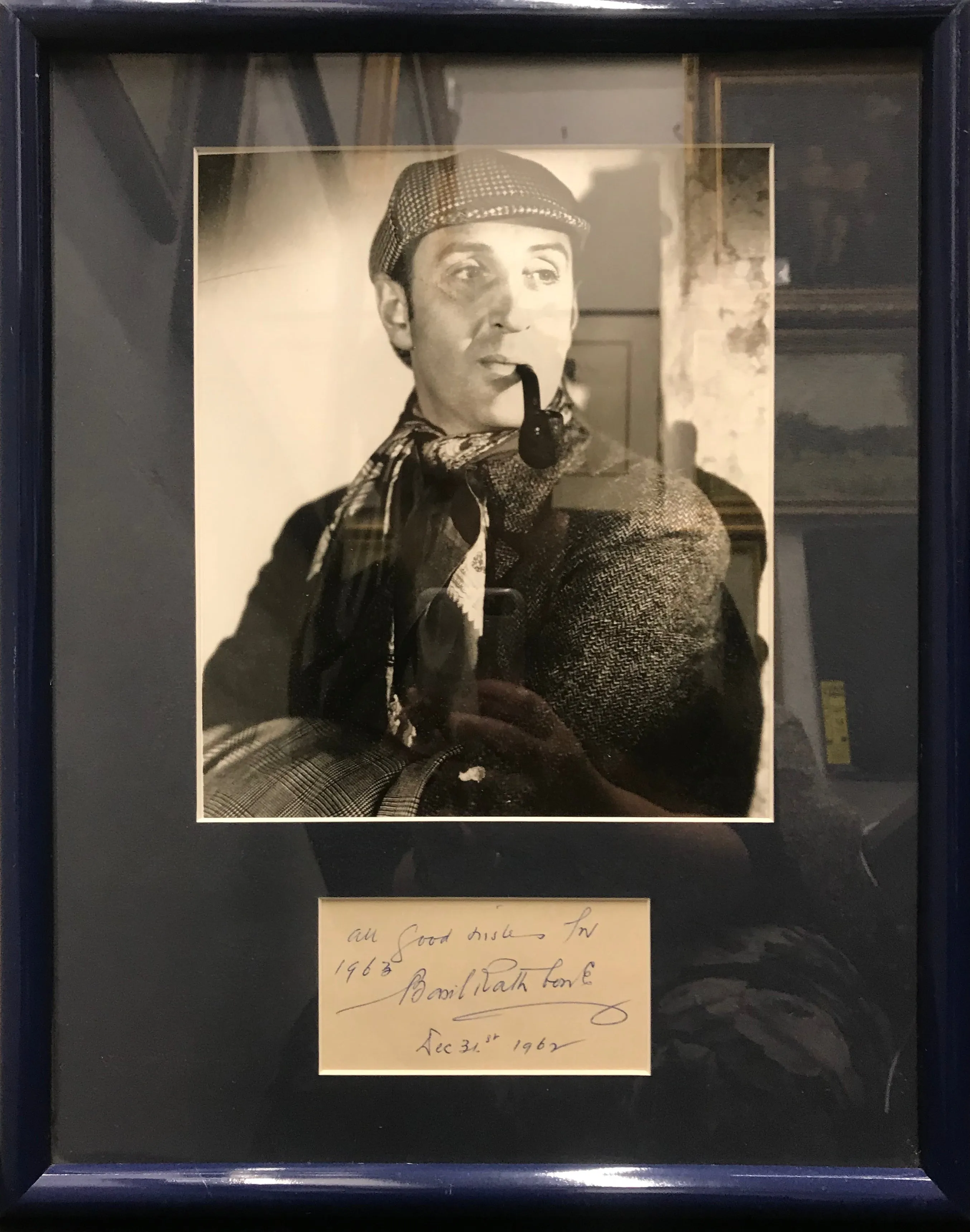 BASIL RATHBONE Autograph with Photograph as Sherlock Holmes 1962- $3K APR w/CoA!