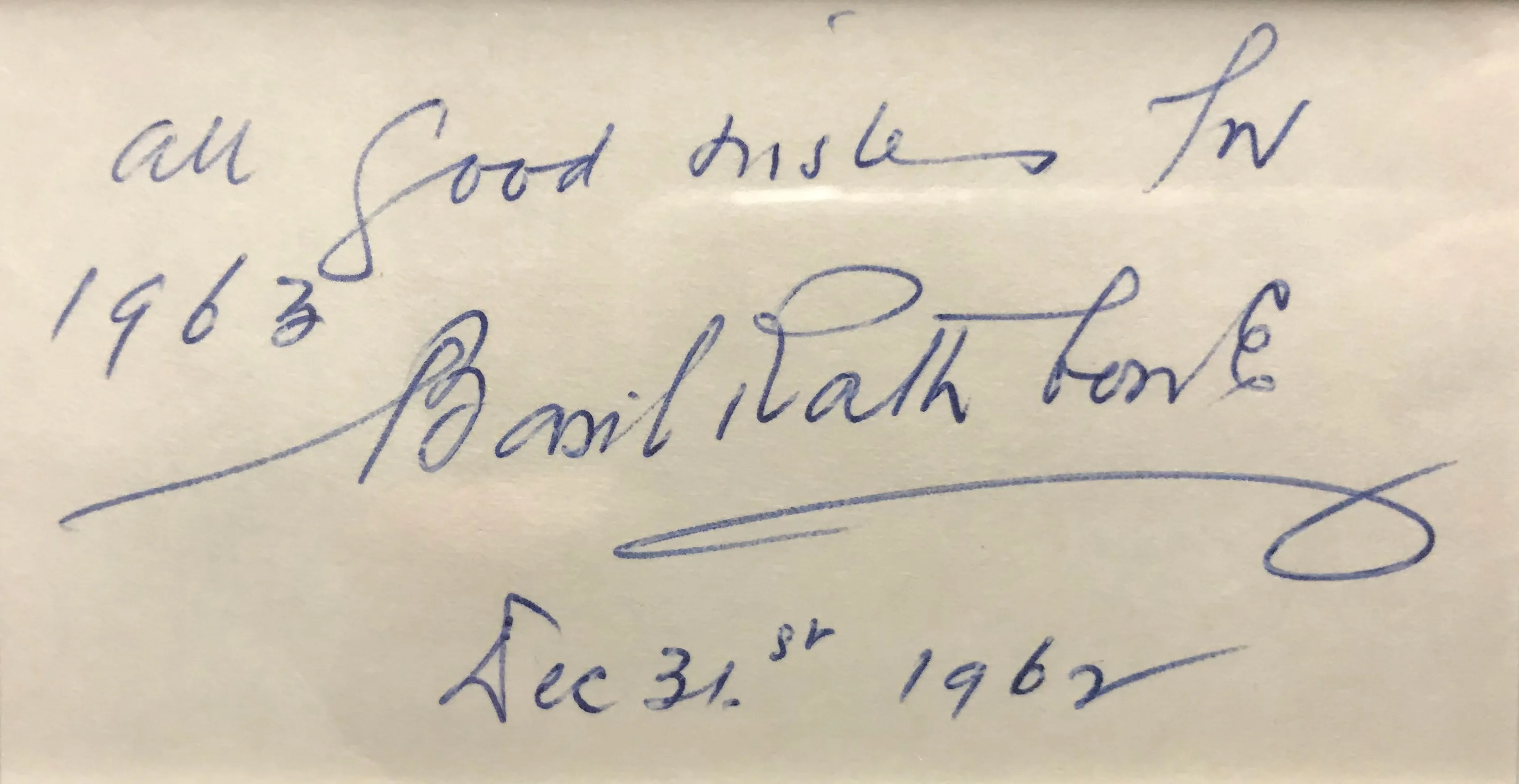 BASIL RATHBONE Autograph with Photograph as Sherlock Holmes 1962- $3K APR w/CoA!