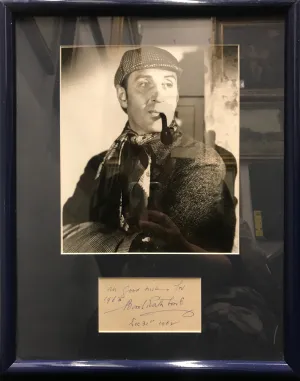 BASIL RATHBONE Autograph with Photograph as Sherlock Holmes 1962- $3K APR w/CoA!