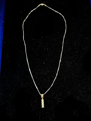 BEAUTIFUL Italian Design White Gold Necklace w/ 3 Gem Brilliant Diamonds! - $10K Appraisal Value! }