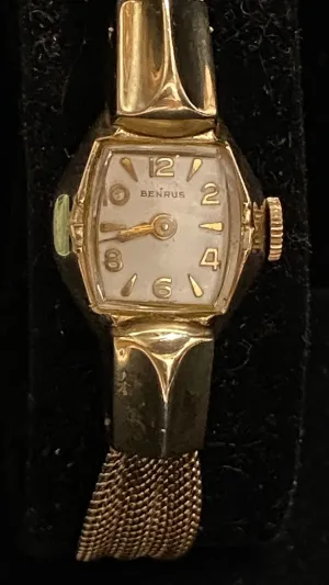 BENRUS Solid RGP SS Vintage Circa 1940's Beautiful Ladies Watch - $4K APR w/ COA