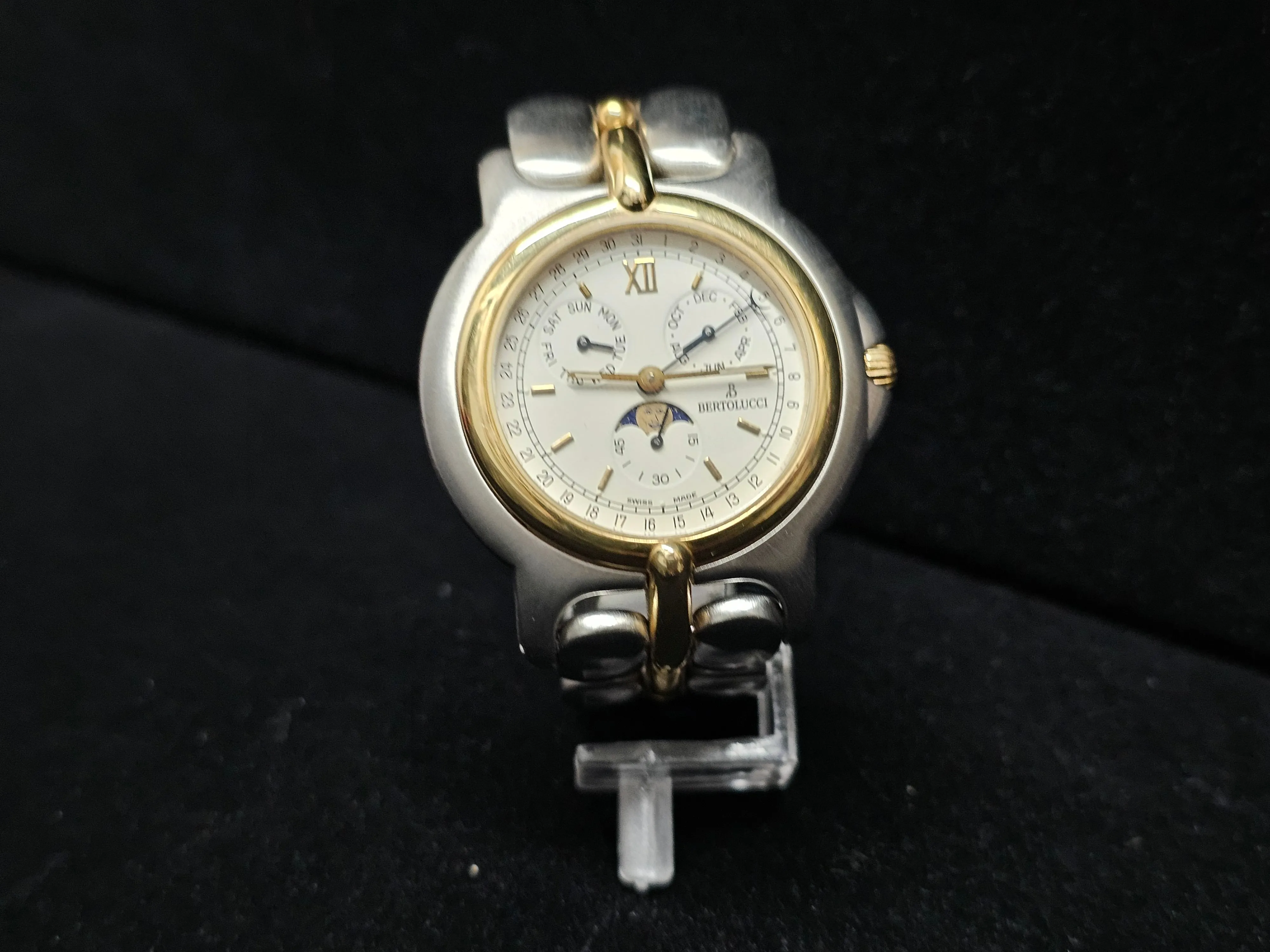 Bertolucci Large SS 18K YG Triple Calendar/Moonphase Men's Watch- $16K APR w/COA