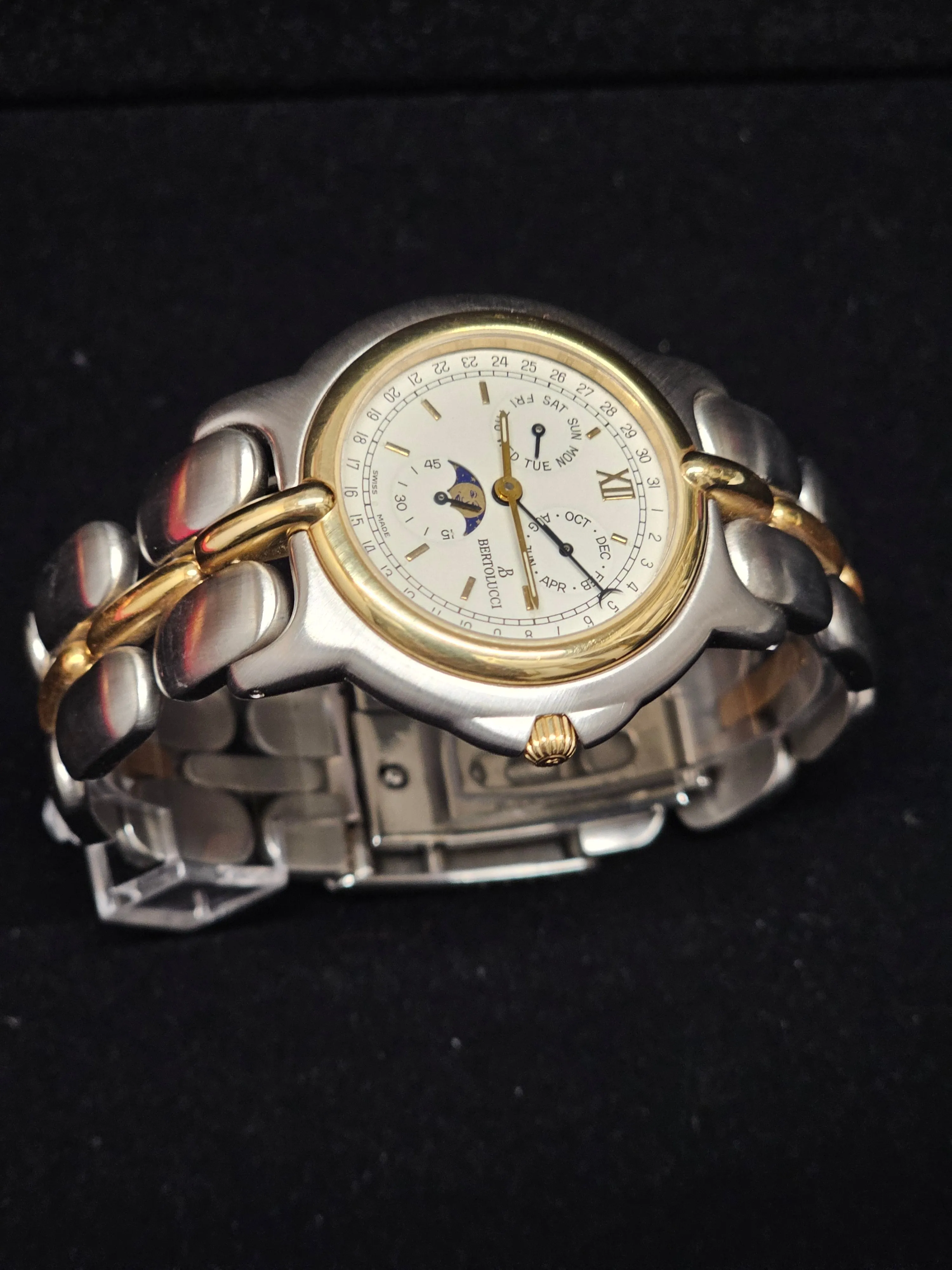 Bertolucci Large SS 18K YG Triple Calendar/Moonphase Men's Watch- $16K APR w/COA