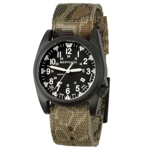 BERTUCCI Men's Black Dial Beige Nylon Band Quartz Watch - 13553