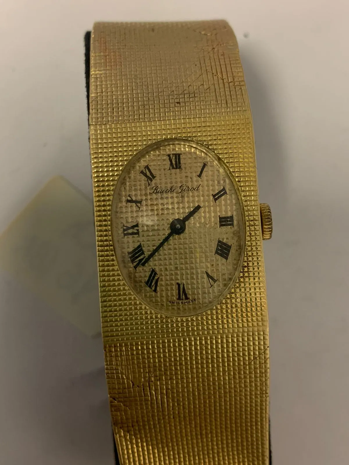 BEUCHE GIROD 18K YG LADIES WATCH CHECK DIAL ORIGINAL BRACELET - $25K APR w/ COA!