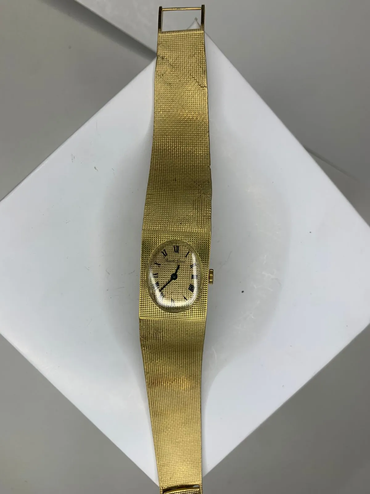 BEUCHE GIROD 18K YG LADIES WATCH CHECK DIAL ORIGINAL BRACELET - $25K APR w/ COA!