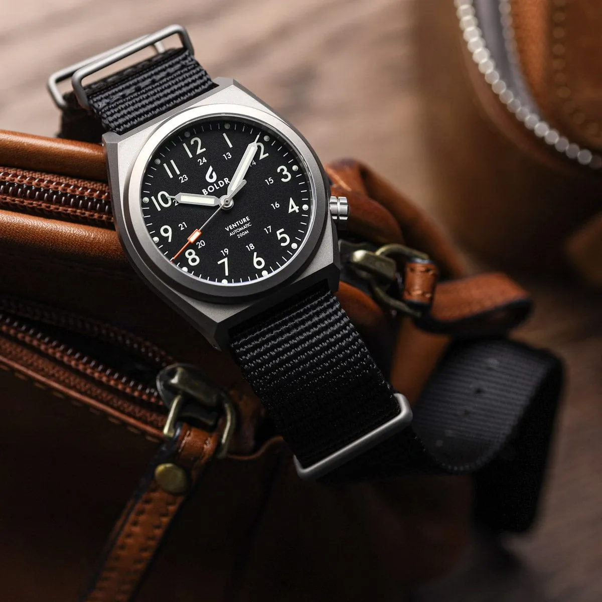 Boldr Venture Automatic Field Watch - Carbon Black