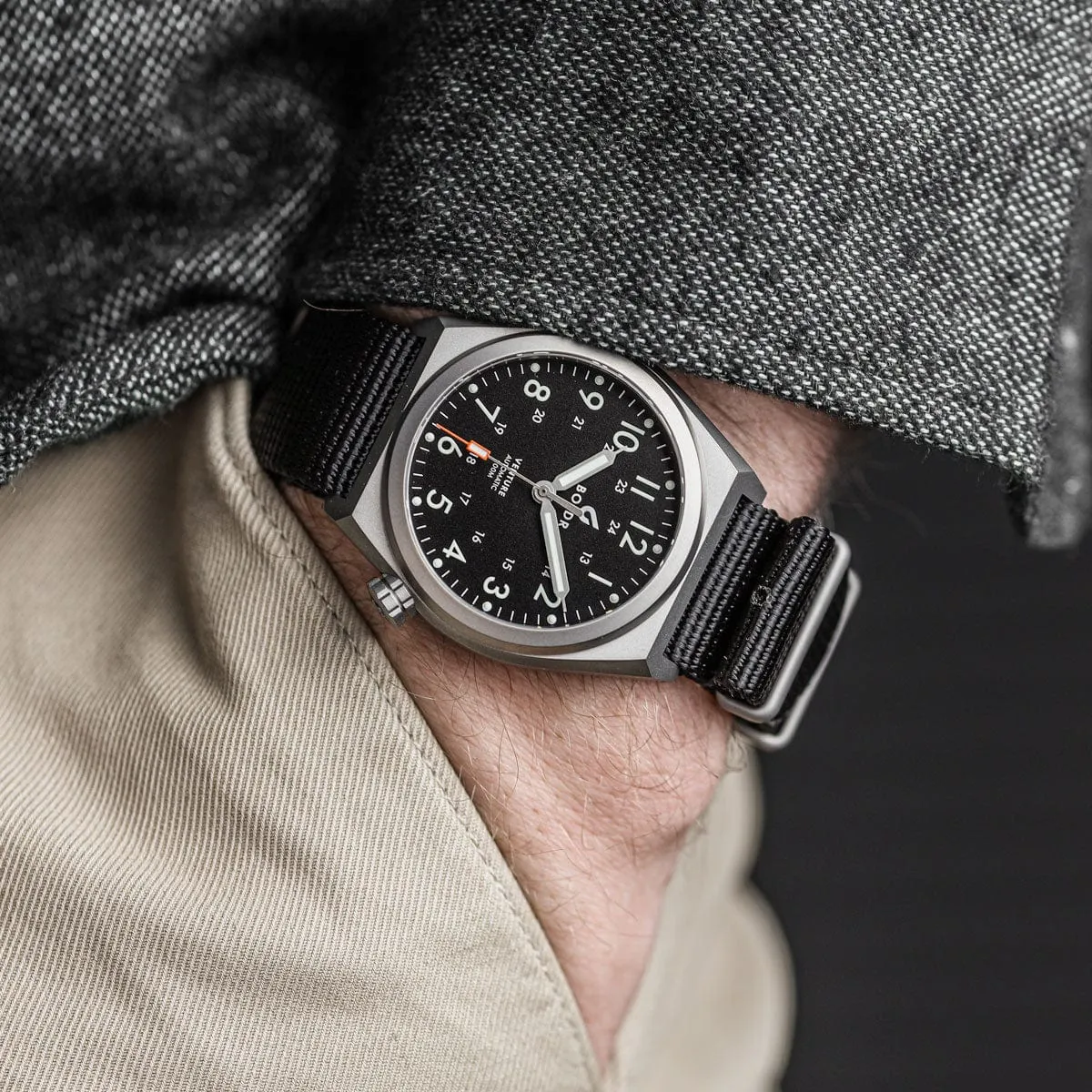 Boldr Venture Automatic Field Watch - Carbon Black