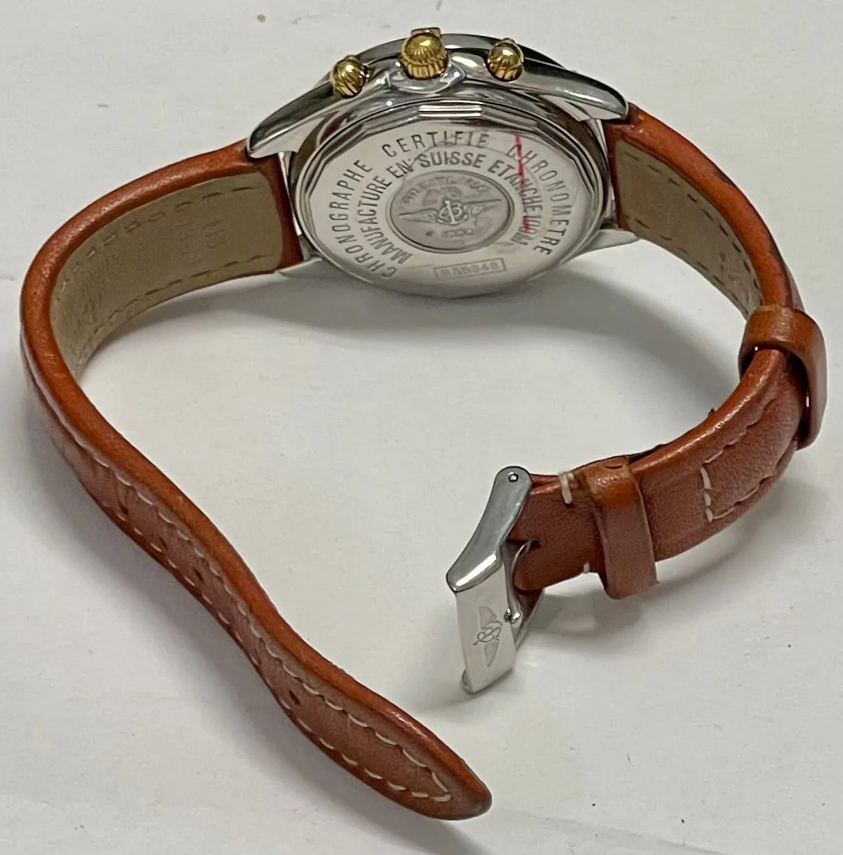 BREITLING Unisex Chronograph Stainless Steel W/ 18K Gold Watch- $15K APR w/ COA!