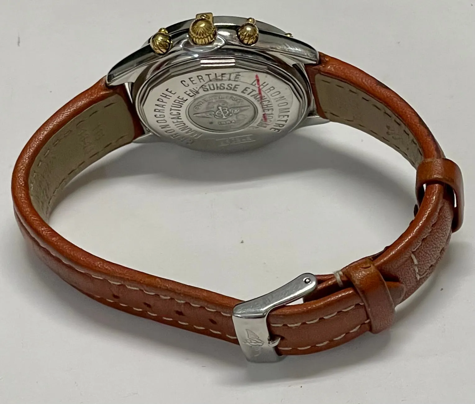 BREITLING Unisex Chronograph Stainless Steel W/ 18K Gold Watch- $15K APR w/ COA!