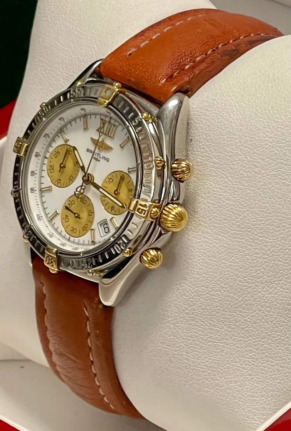 BREITLING Unisex Chronograph Stainless Steel W/ 18K Gold Watch- $15K APR w/ COA!