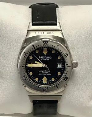 BREITLING Vintage Superocean Stainless Steel Men's Wristwatch - $12K APR w/ COA!