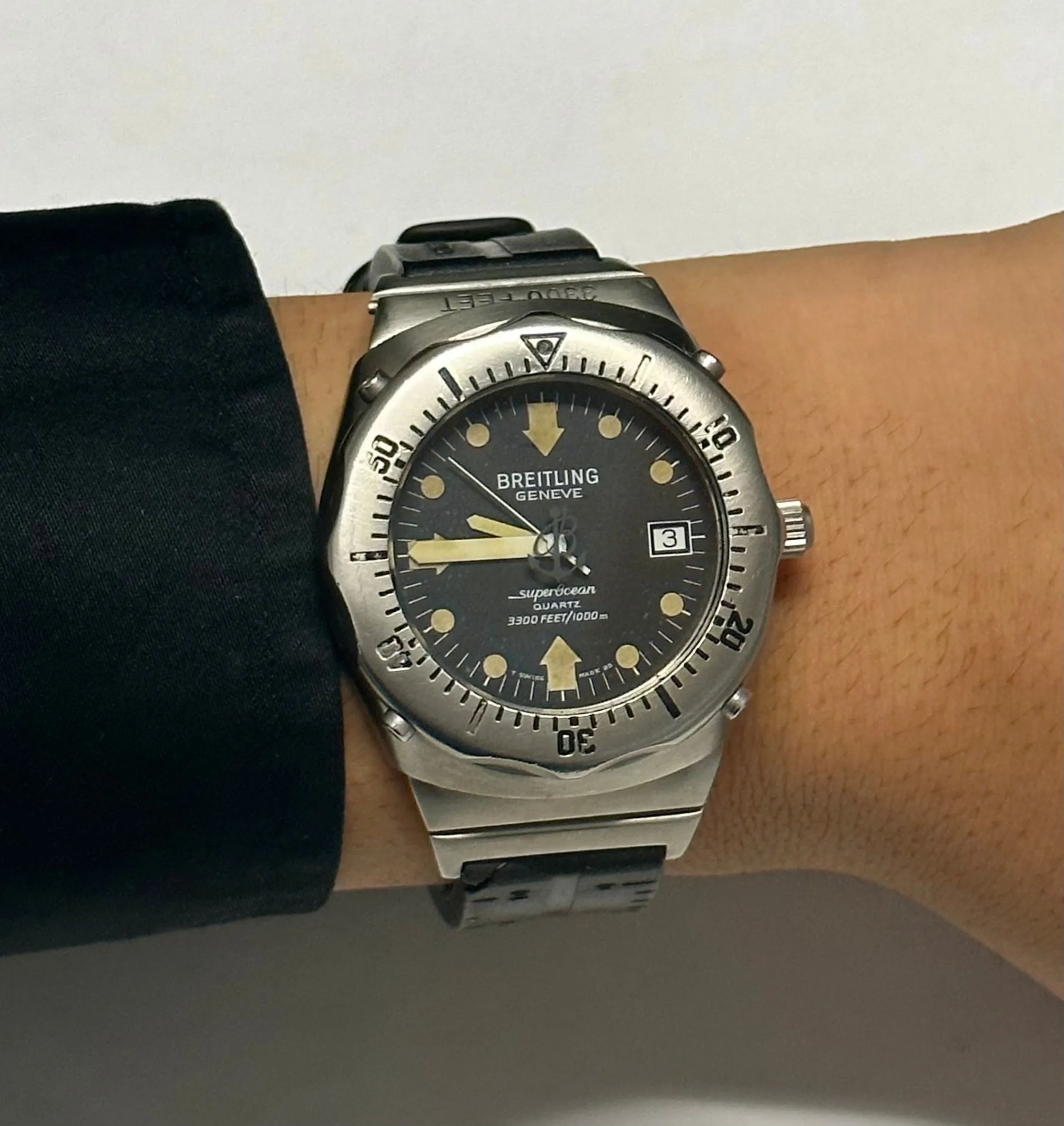BREITLING Vintage Superocean Stainless Steel Men's Wristwatch - $12K APR w/ COA!